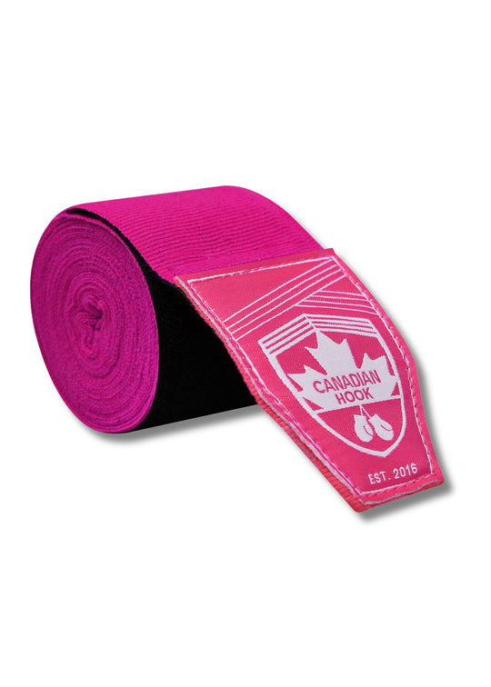 CANADIAN HOOK ELASTIC HAND WRAPS - HOT PINK