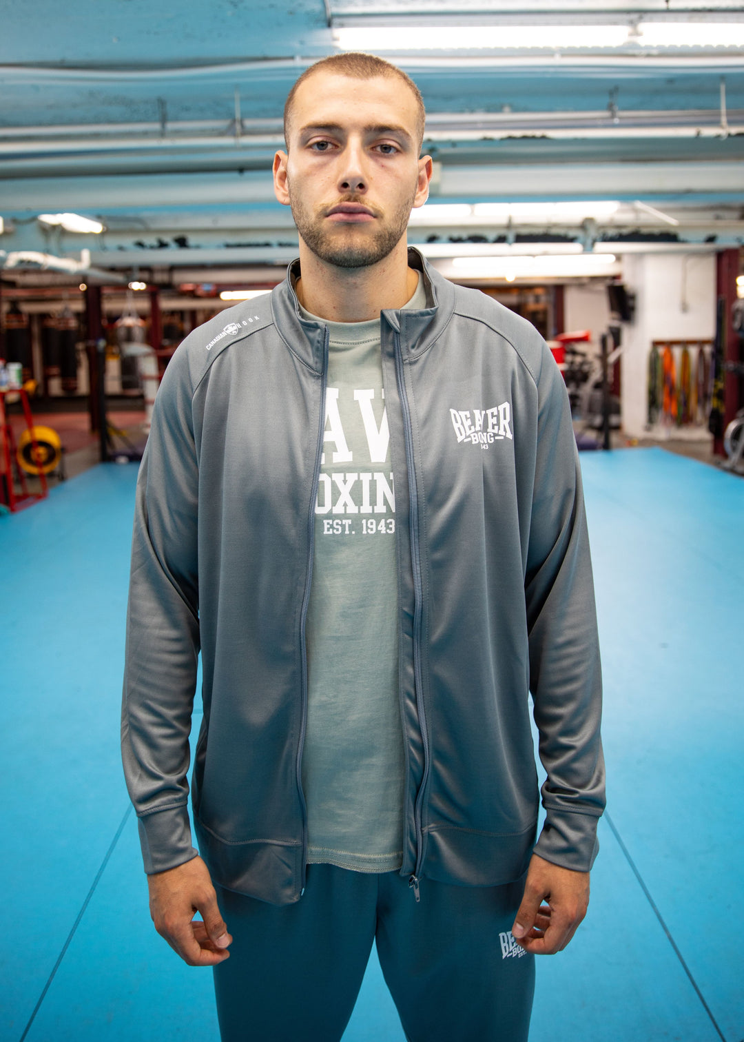 BEAVER BOXING TRACKSUIT TOP - Grey