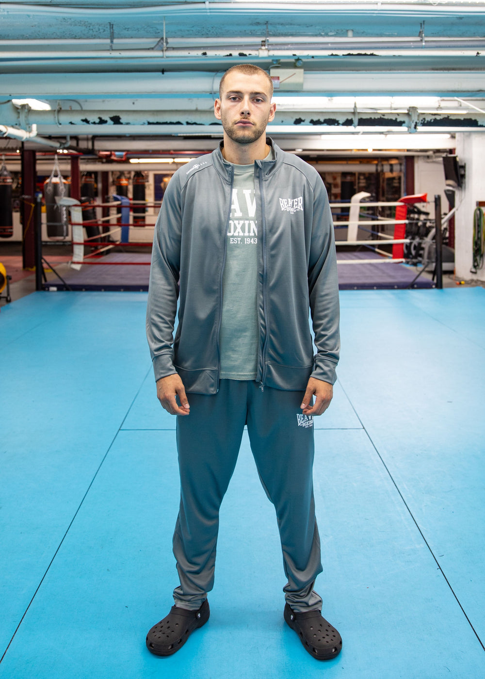BEAVER BOXING TRACKSUIT BOTTOMS - Grey