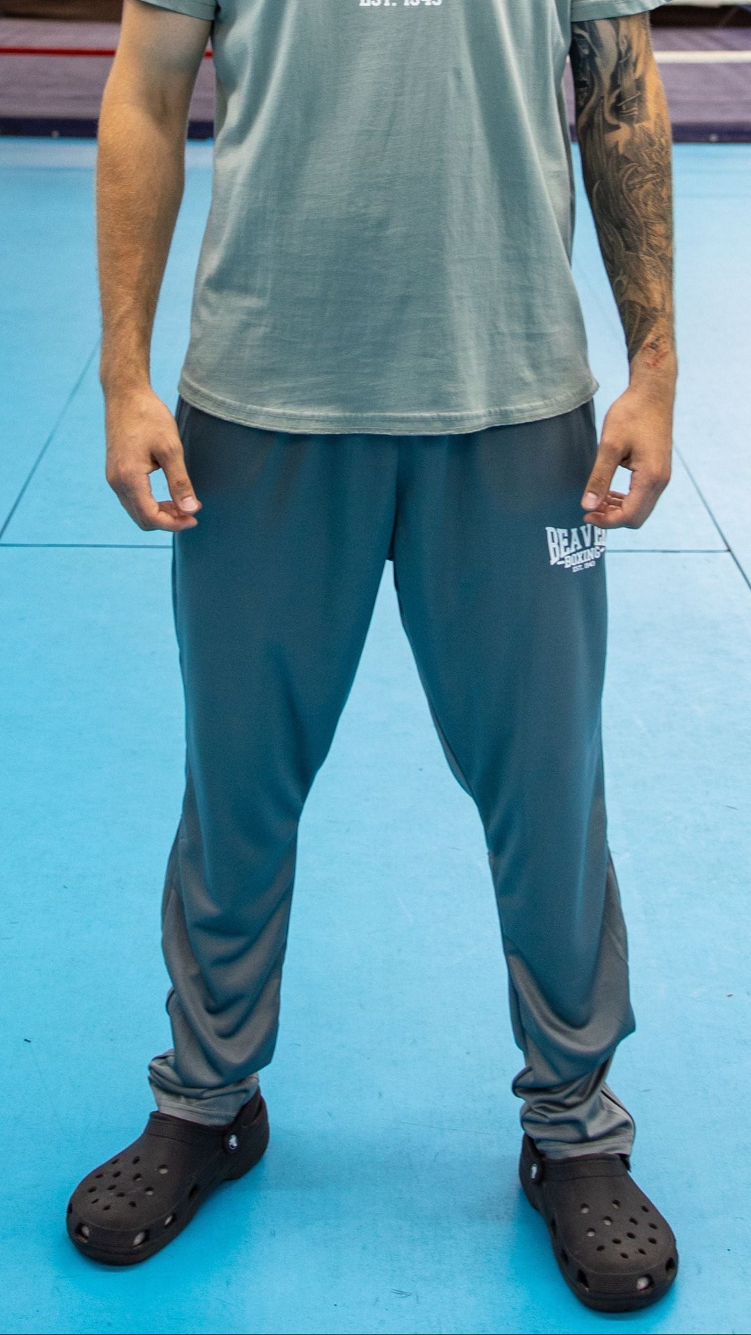 BEAVER BOXING TRACKSUIT BOTTOMS - Grey