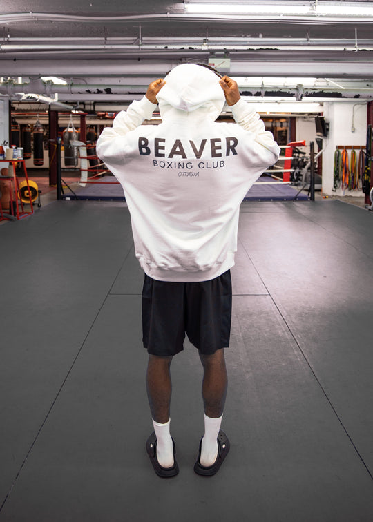 HOODIE BUTTON-UP (Heavy Duty)(Cream)