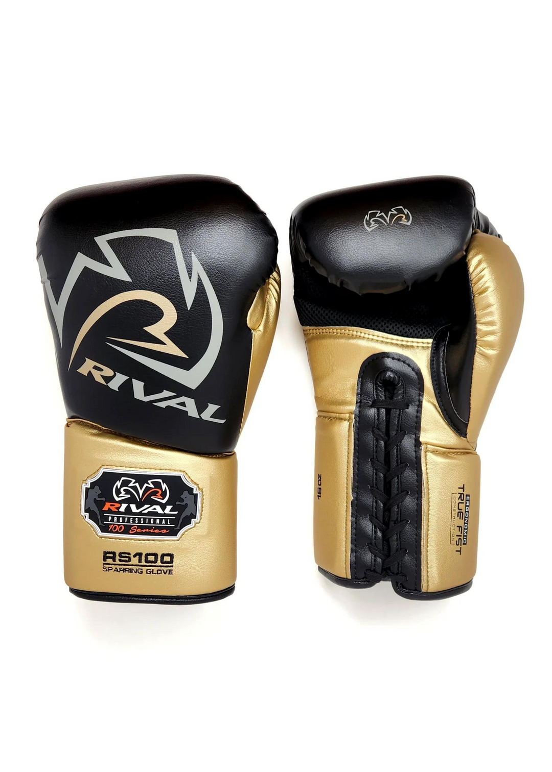 RIVAL RS100 PROFESSIONAL SPARRING GLOVES - BLACK/GOLD