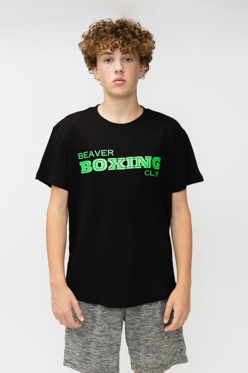 Beaver Boxing T-Shirt ( Green Graphic )
