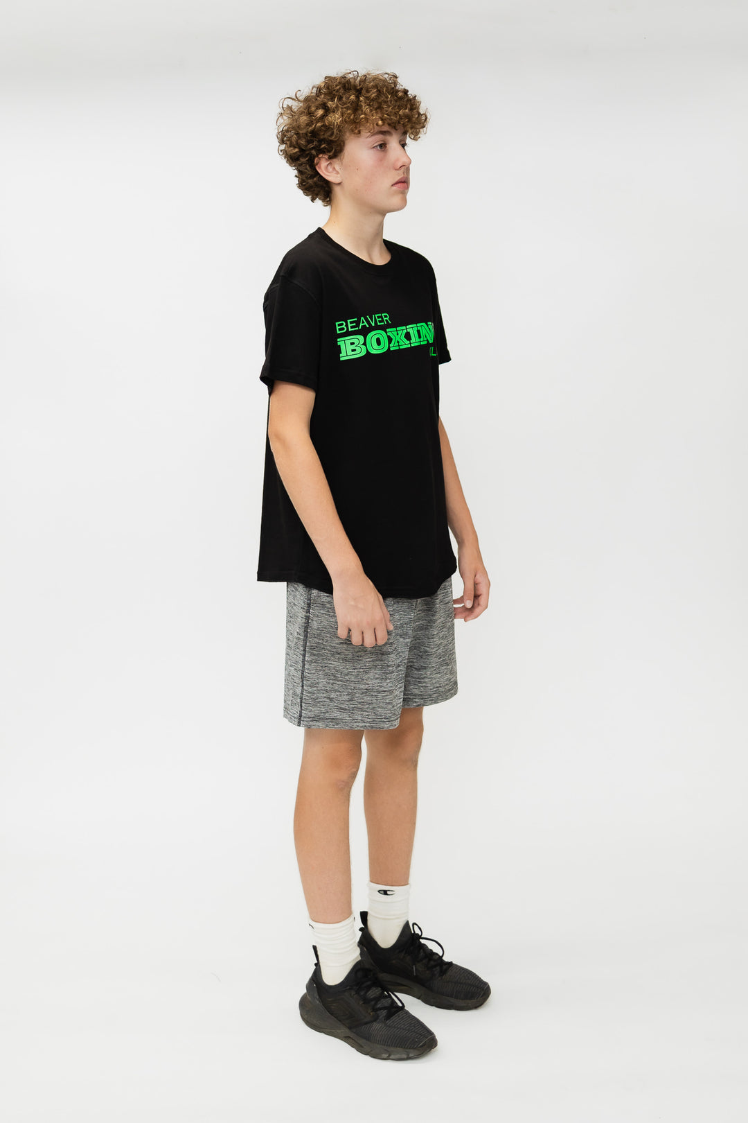 Beaver Boxing T-Shirt ( Green Graphic )