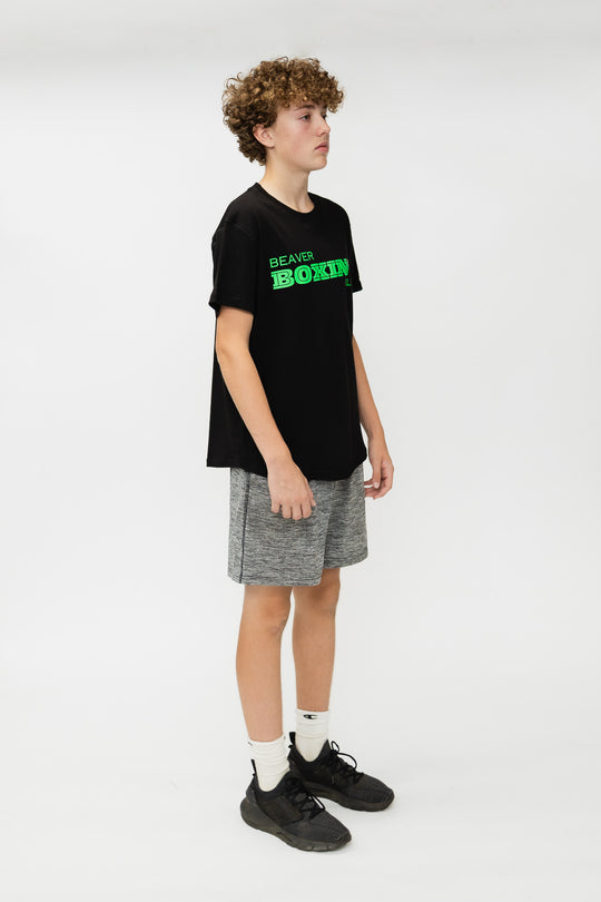 Beaver Boxing T-Shirt ( Green Graphic )