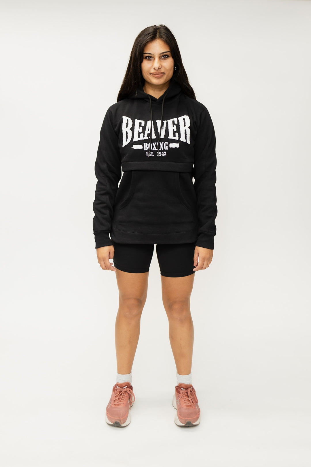 HEAVY DUTY HOODED SWEATSHIRT BEAVER BOXING - BROWN