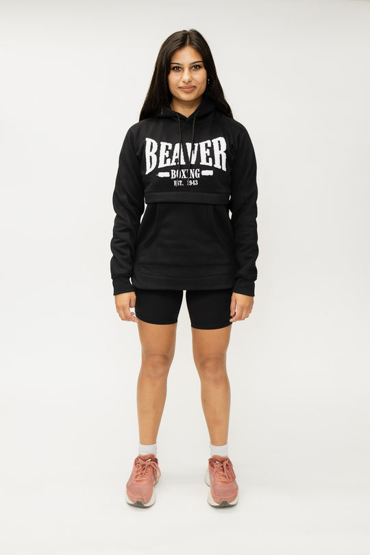 HEAVY DUTY HOODED SWEATSHIRT BEAVER BOXING - BROWN