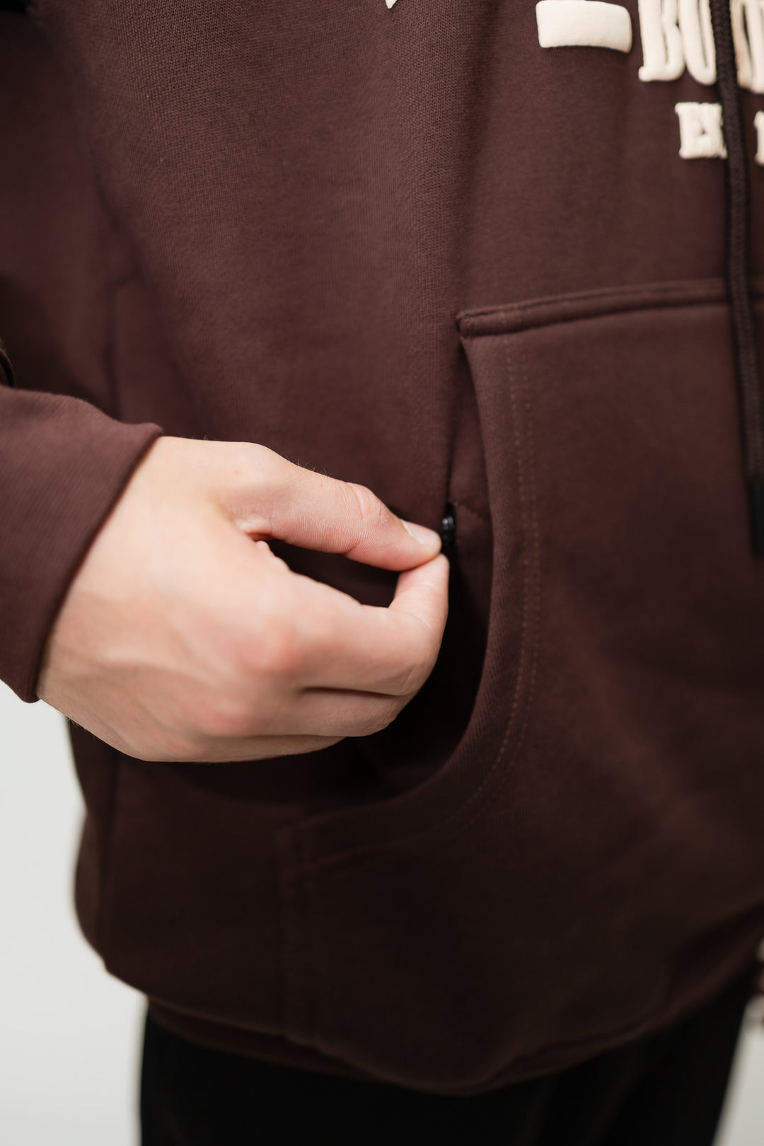 HEAVY DUTY HOODED SWEATSHIRT BEAVER BOXING - BROWN