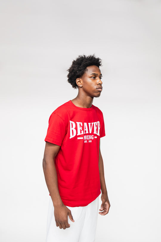 Beaver Boxing T-Shirt EST. 1943- Red
