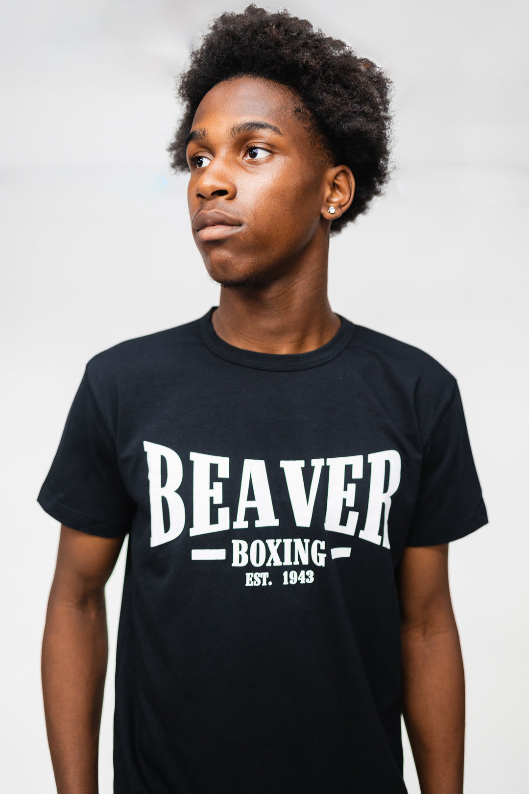 Beaver Boxing T-Shirt EST. 1943  - Black