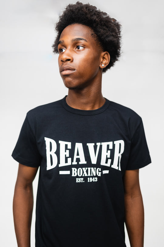 Beaver Boxing T-Shirt EST. 1943  - Black