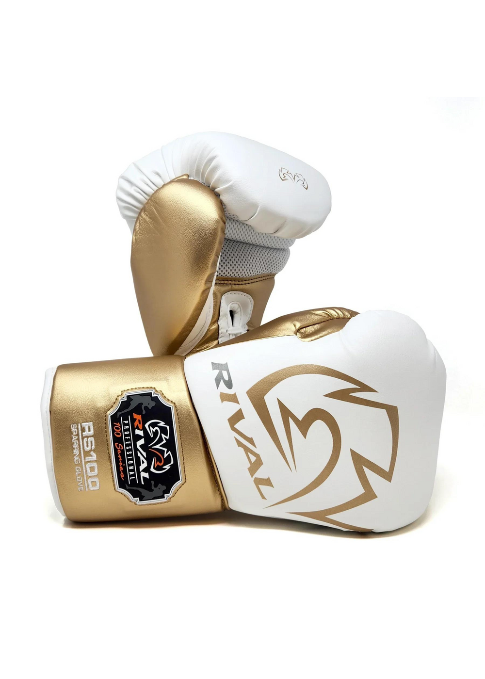 RIVAL RS100 PROFESSIONAL SPARRING GLOVES - WHITE/GOLD