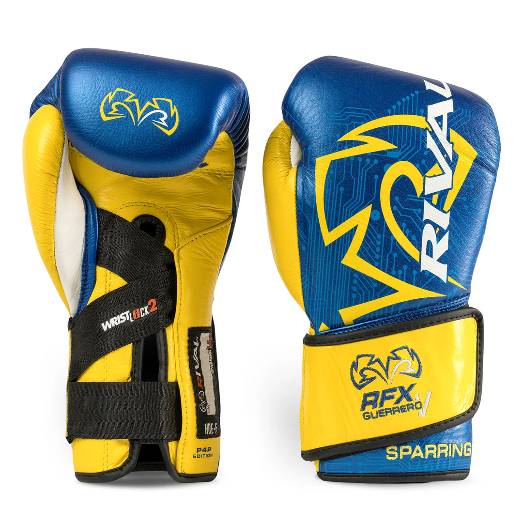 RIVAL RFX-Guerrero-V Sparring Gloves P4P Edition - Blue / Yellow
