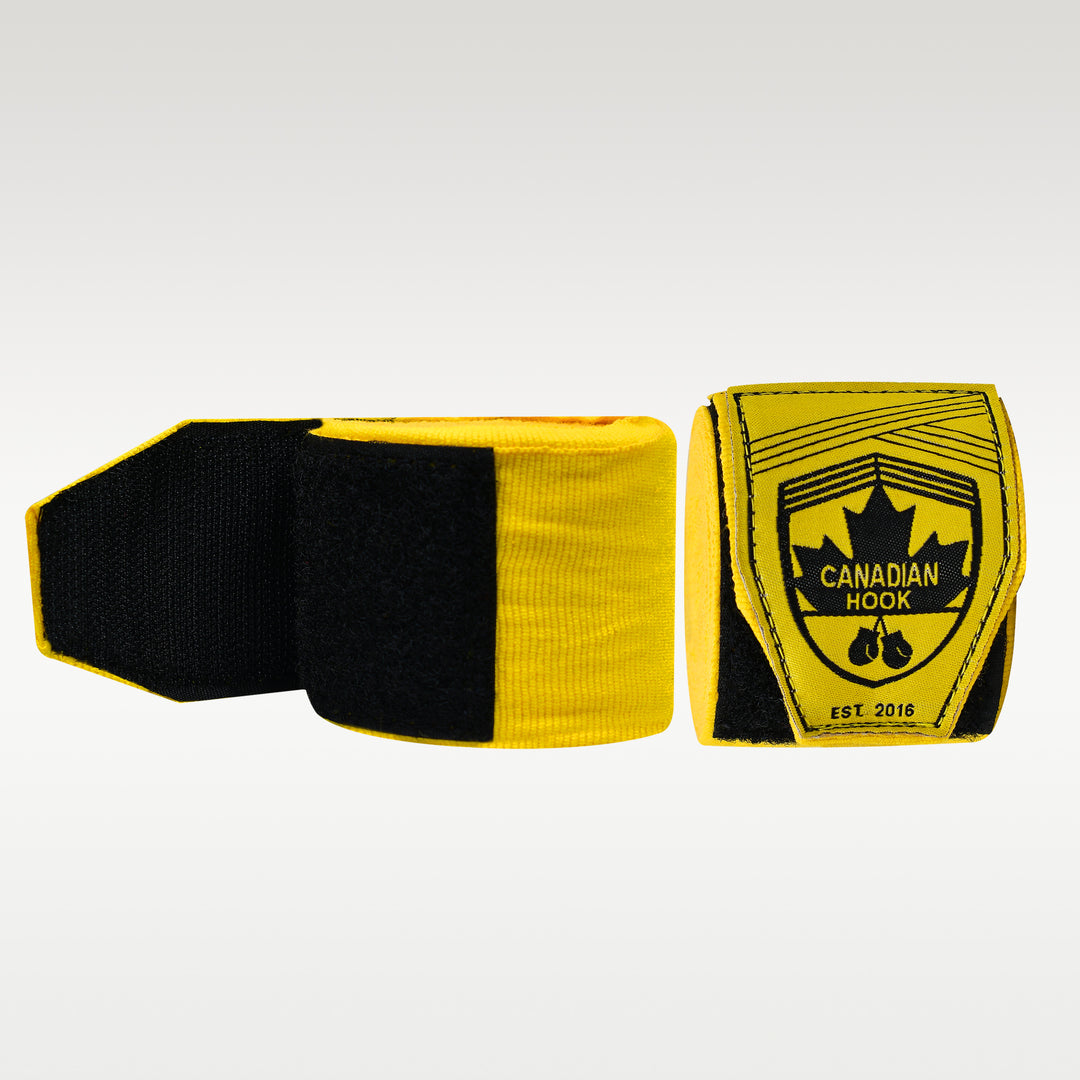 CANADIAN HOOK ELASTIC HAND WRAPS - YELLOW