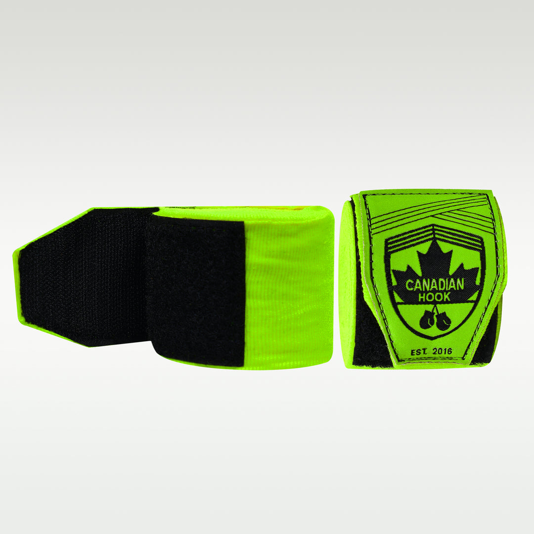 CANADIAN HOOK ELASTIC HAND WRAPS - NEON GREEN