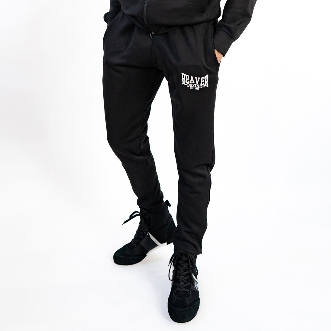 BEAVER BOXING TRACKSUIT BOTTOMS - Black