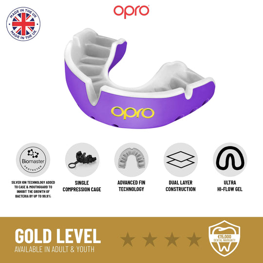 OPRO Gold Level Mouthguard - Blue/Pearl