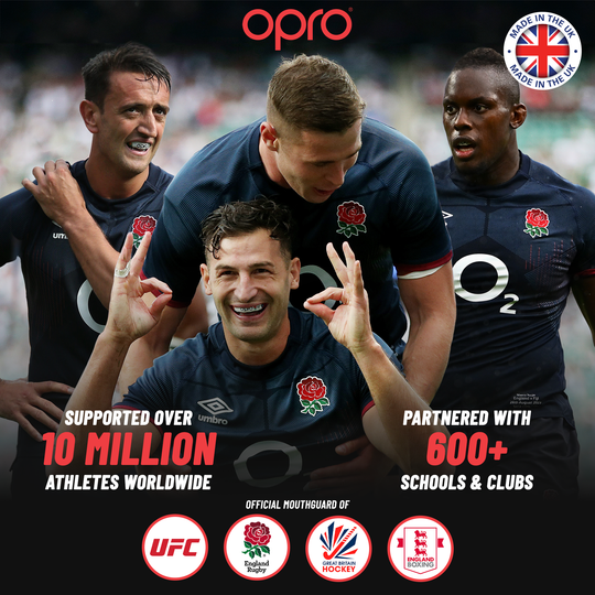 OPRO Instant Custom-Fit Camo Mouthguard - Black/Blue/Silver