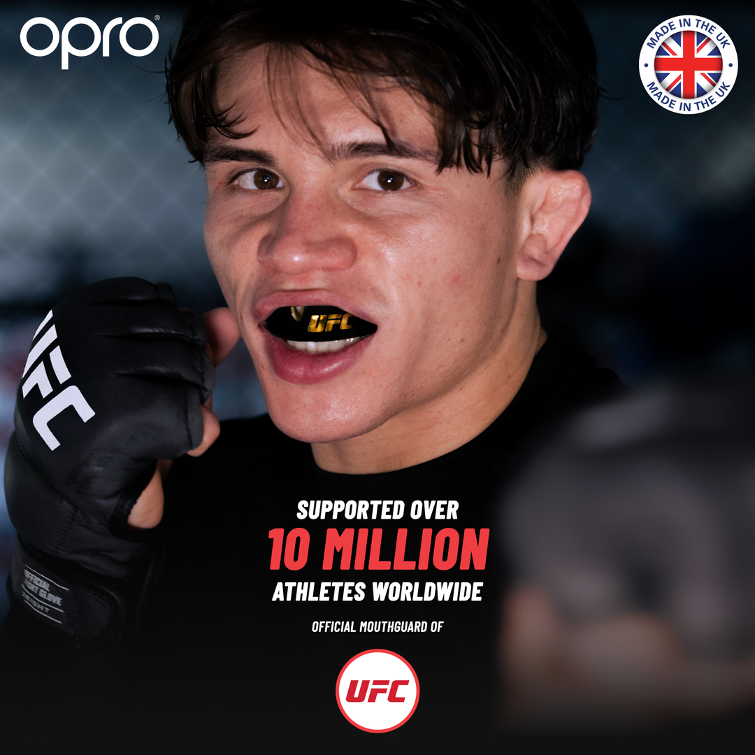 Instant Custom-Fit UFC Mouthguard - Black/White/Silver