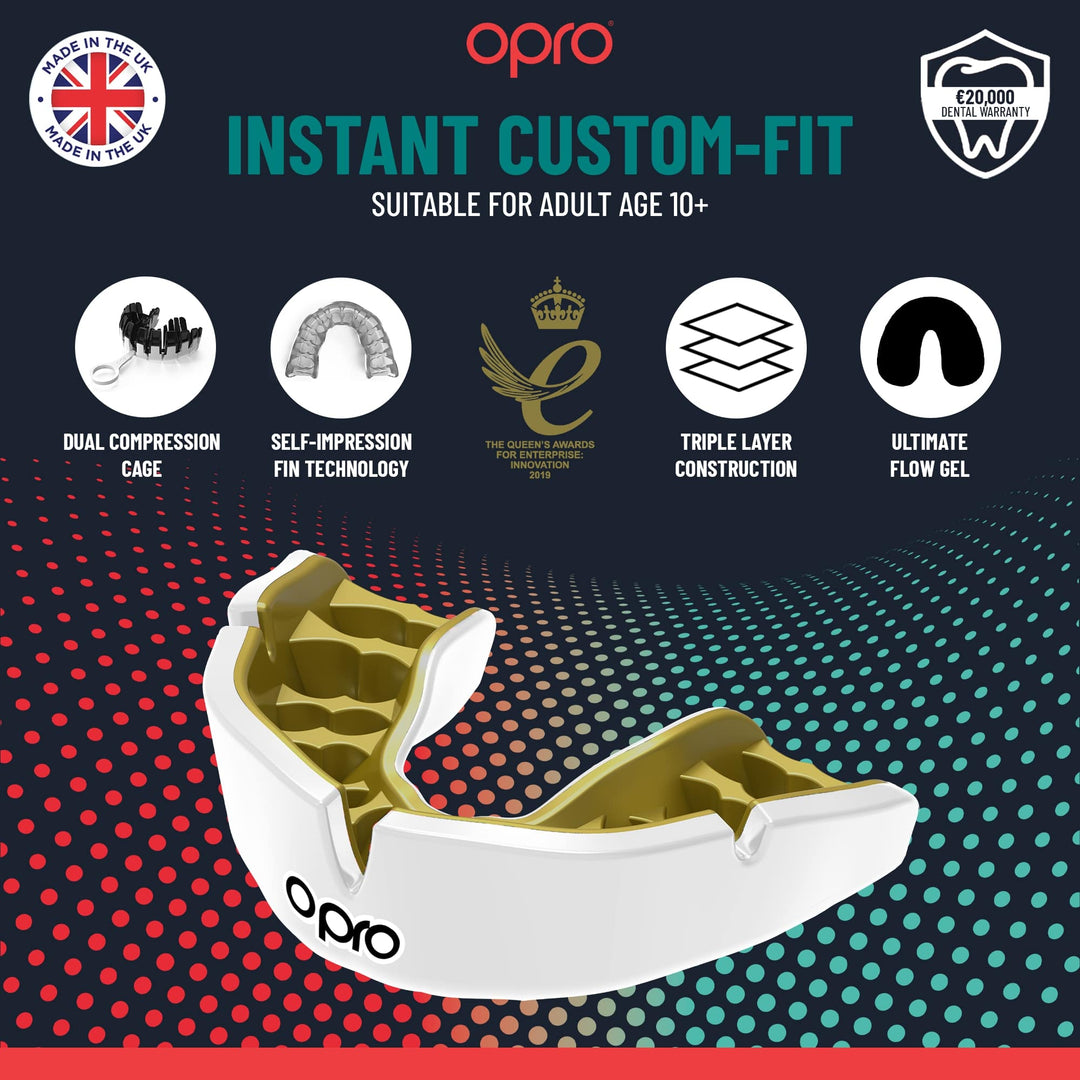 Instant Custom-Fit UFC Mouthguard - Black/White/Silver