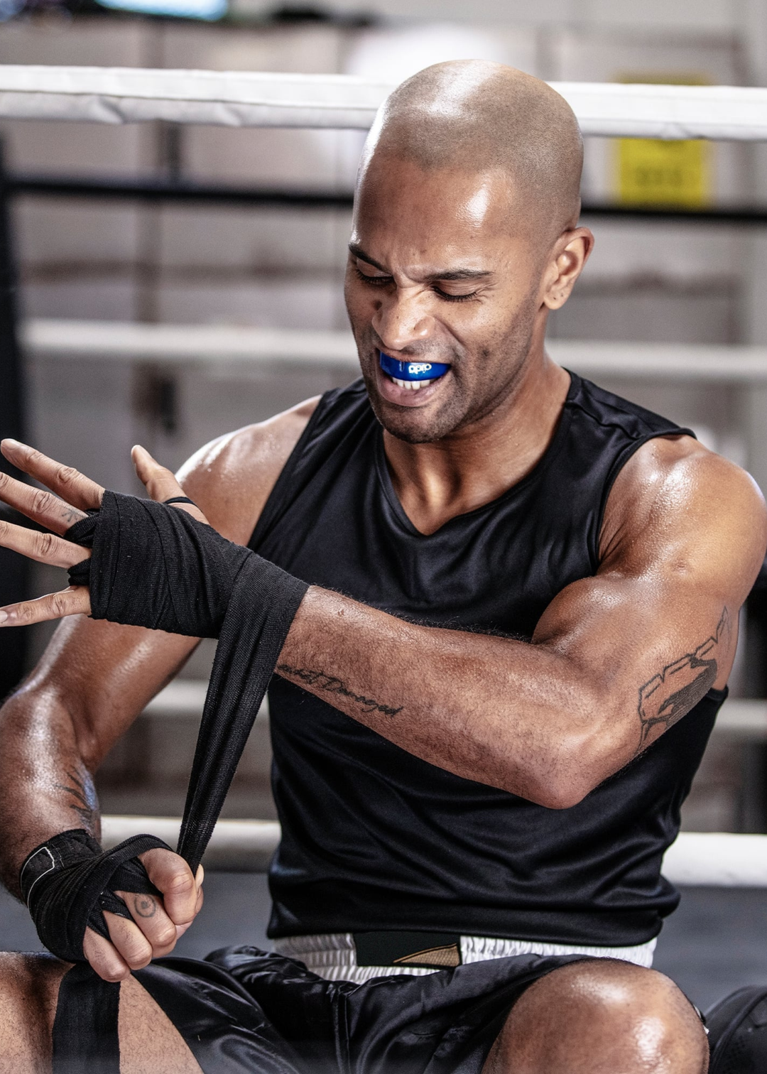 OPRO Gold Level  Mouthguard for Braces - Blue/Pearl