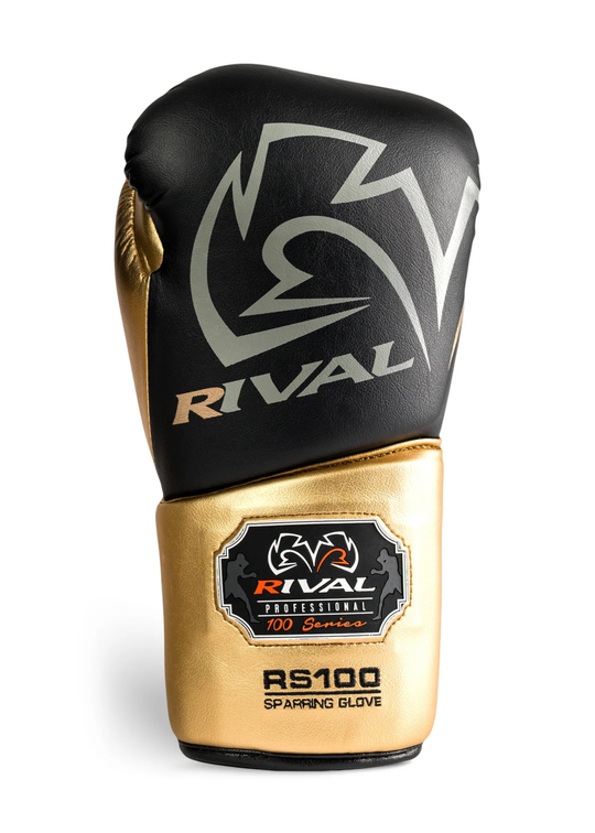RIVAL RS100 PROFESSIONAL SPARRING GLOVES - BLACK/GOLD