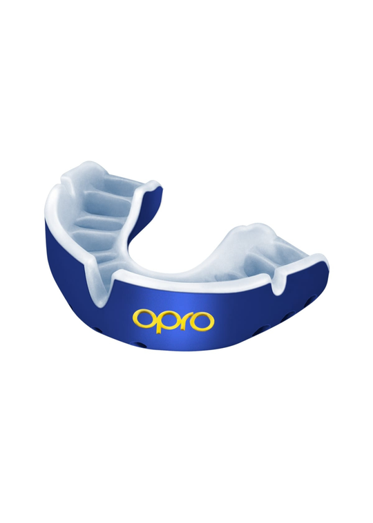 OPRO Gold Level Mouthguard - Blue/Pearl
