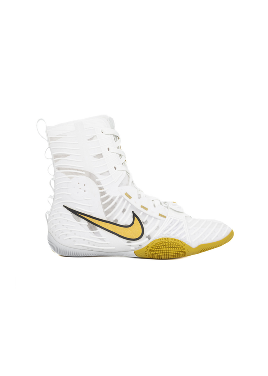 Nike HyperKO 3 Boxing Shoes - White/Metallic Gold-Black
