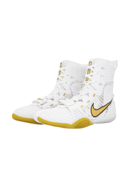 Nike HyperKO 3 Boxing Shoes - White/Metallic Gold-Black