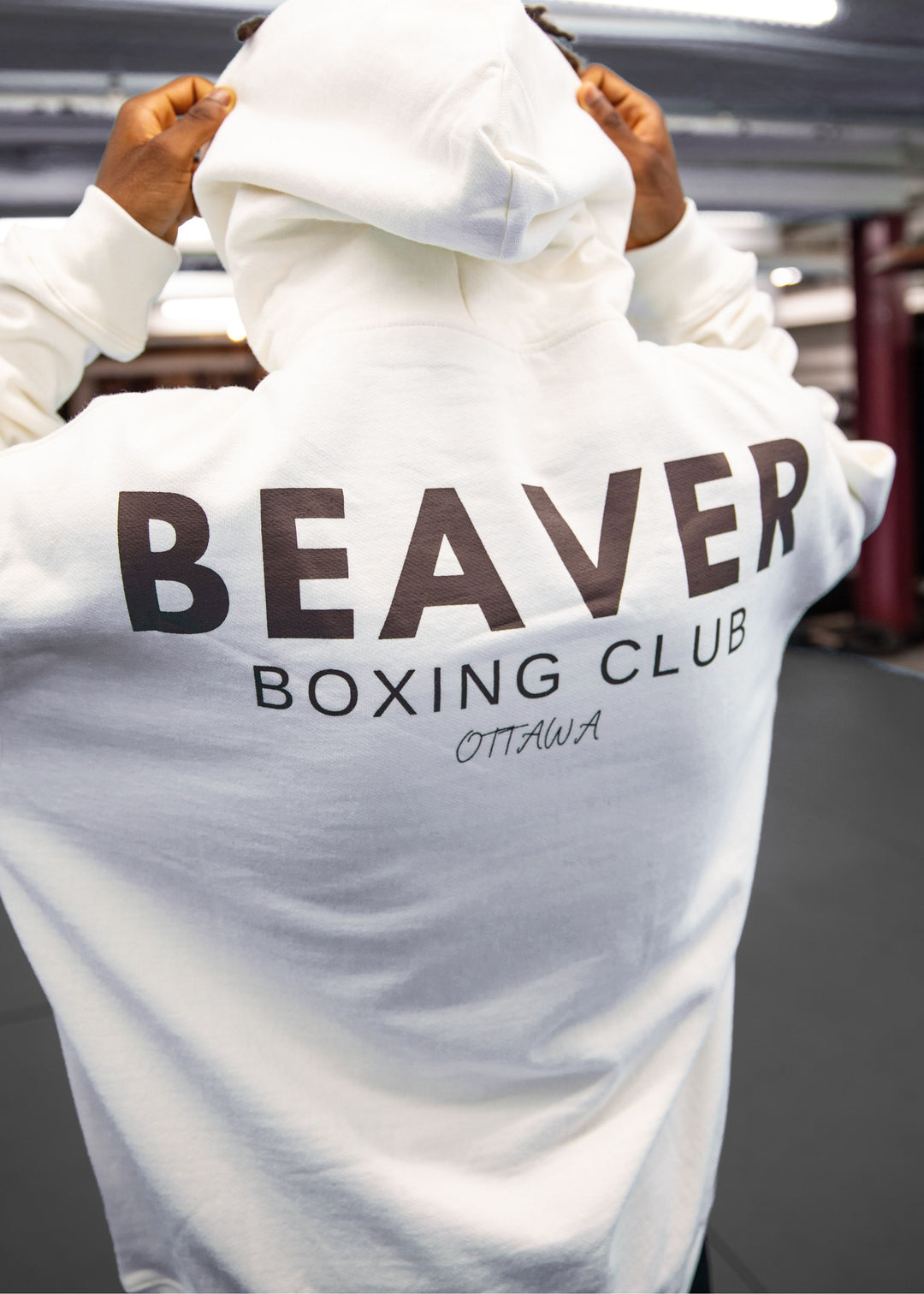 HOODIE BUTTON-UP (Heavy Duty)(Cream)