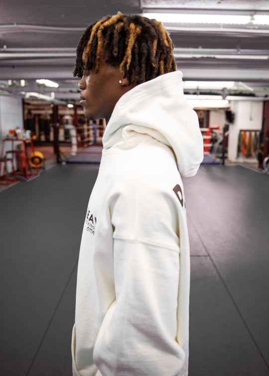 HOODIE BUTTON-UP (Heavy Duty)(Cream)