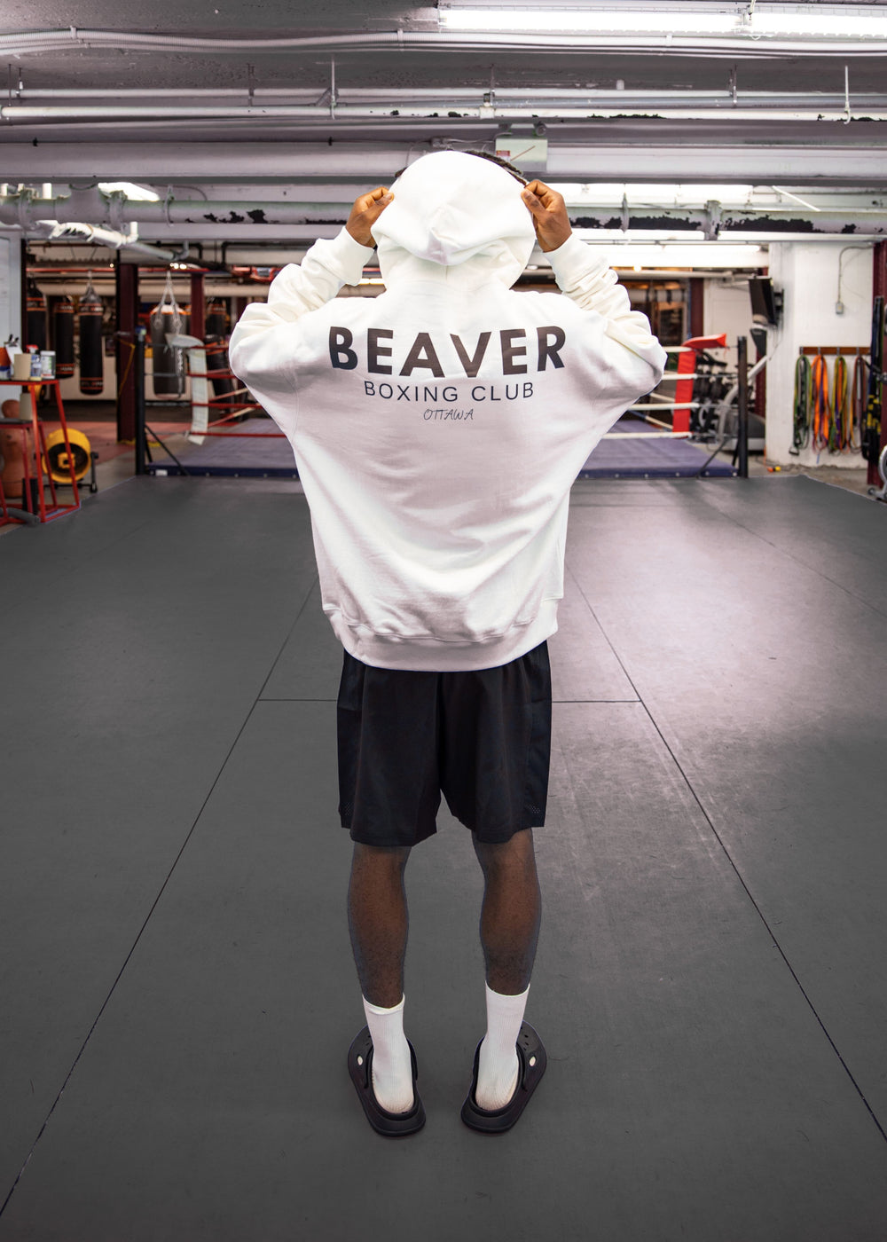 HOODIE BUTTON-UP (Heavy Duty)(Cream)