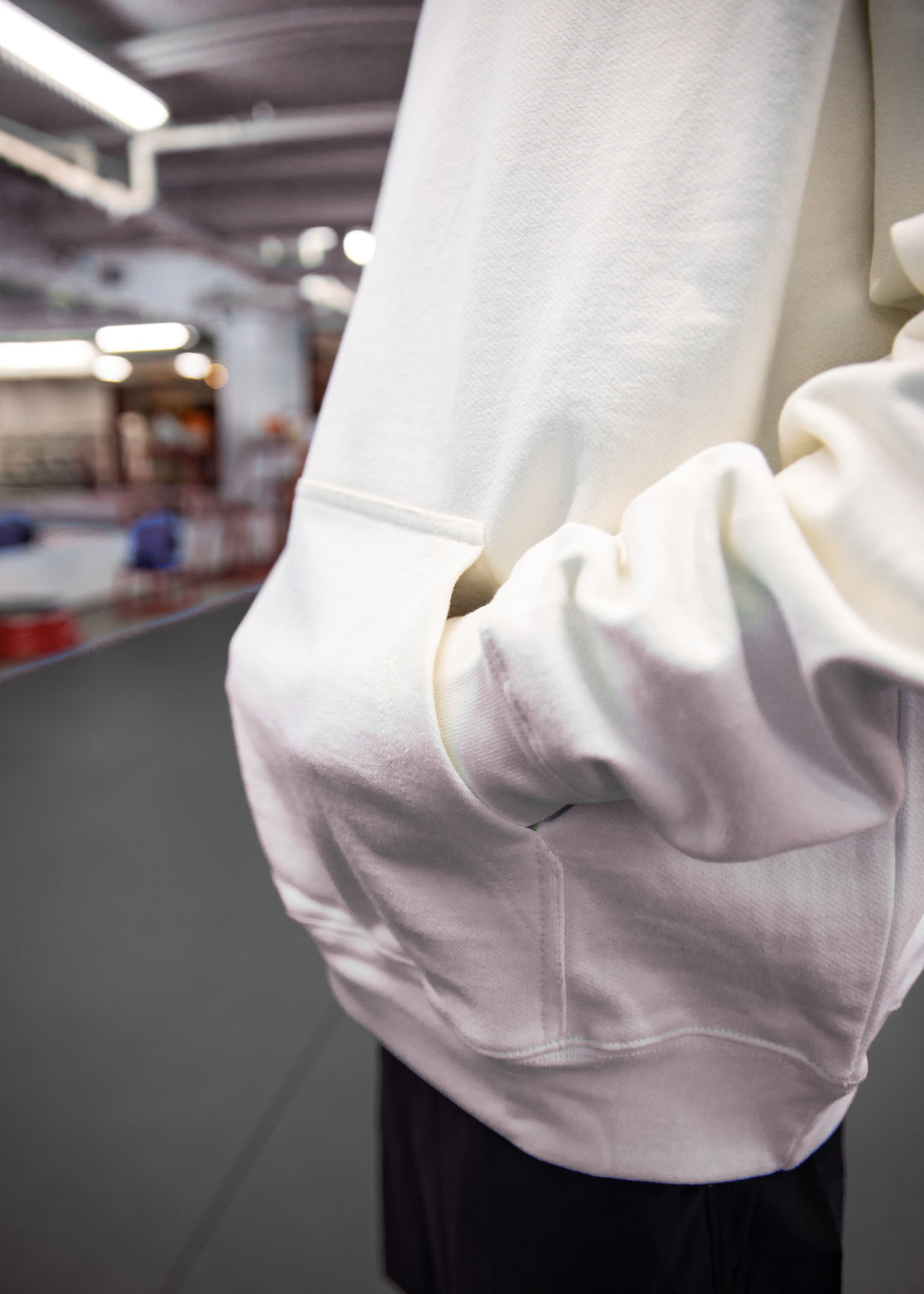 HOODIE BUTTON-UP (Heavy Duty)(Cream)