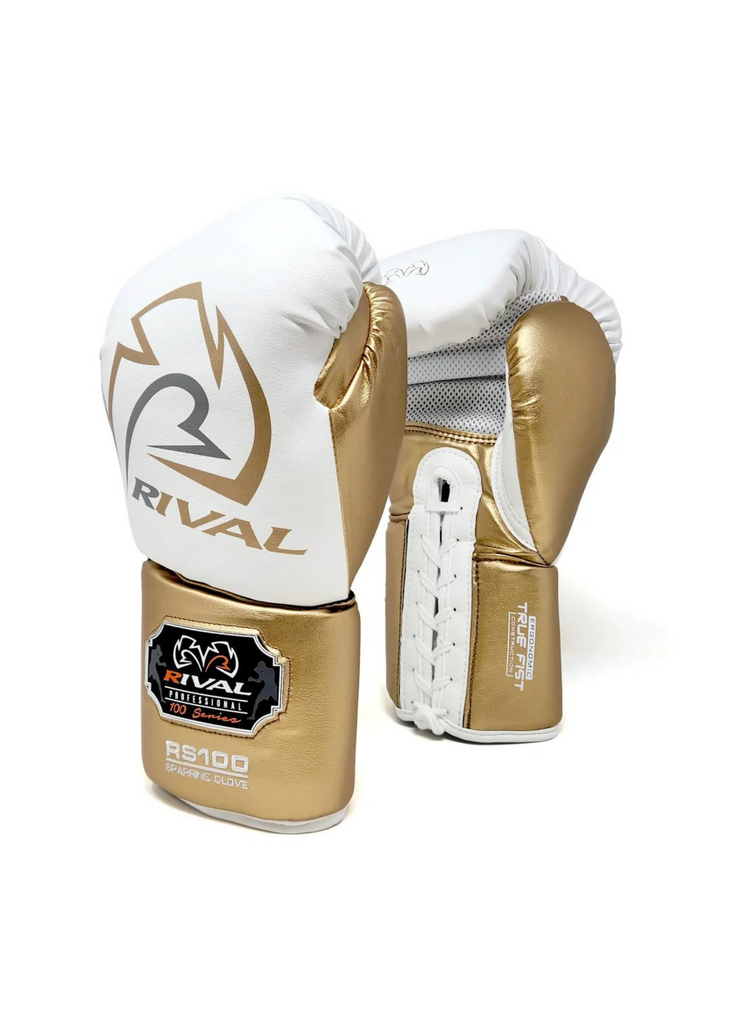 RIVAL RS100 PROFESSIONAL SPARRING GLOVES - WHITE/GOLD – Canadian Hook