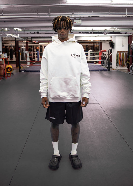 HOODIE BUTTON-UP (Heavy Duty)(Cream)