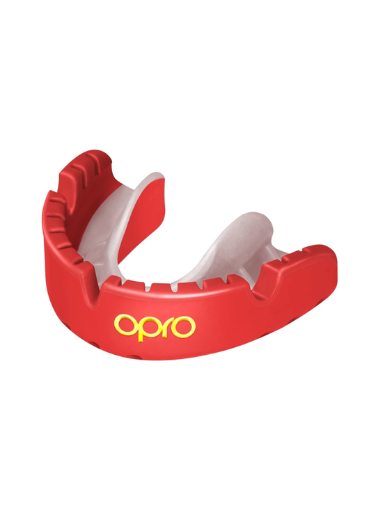 OPRO Gold Level  Mouthguard for Braces - Red/Pearl