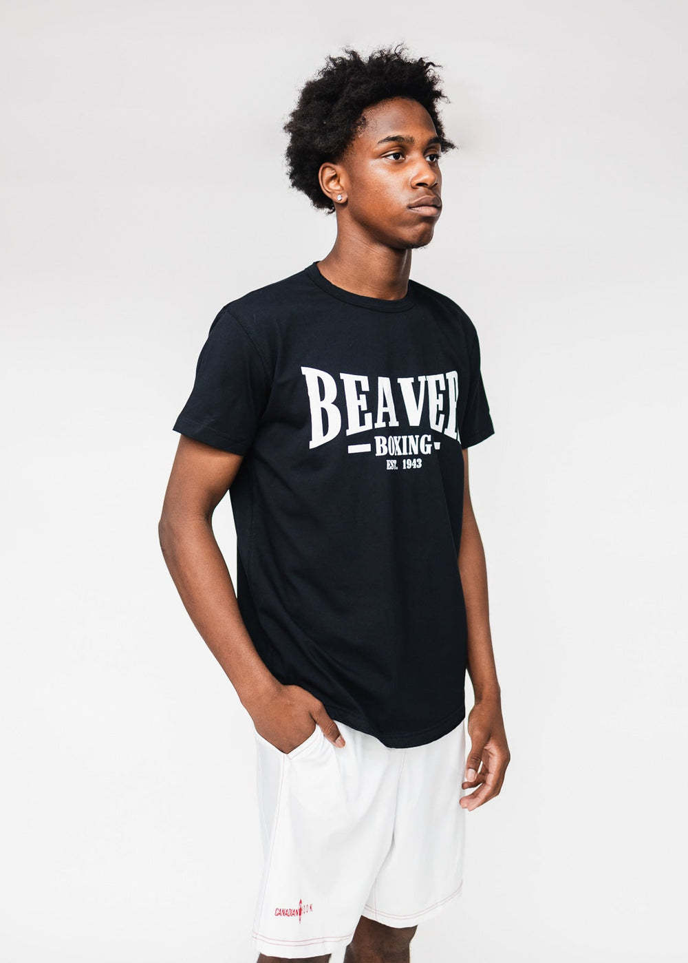 Beaver Boxing T-Shirt EST. 1943  - Black