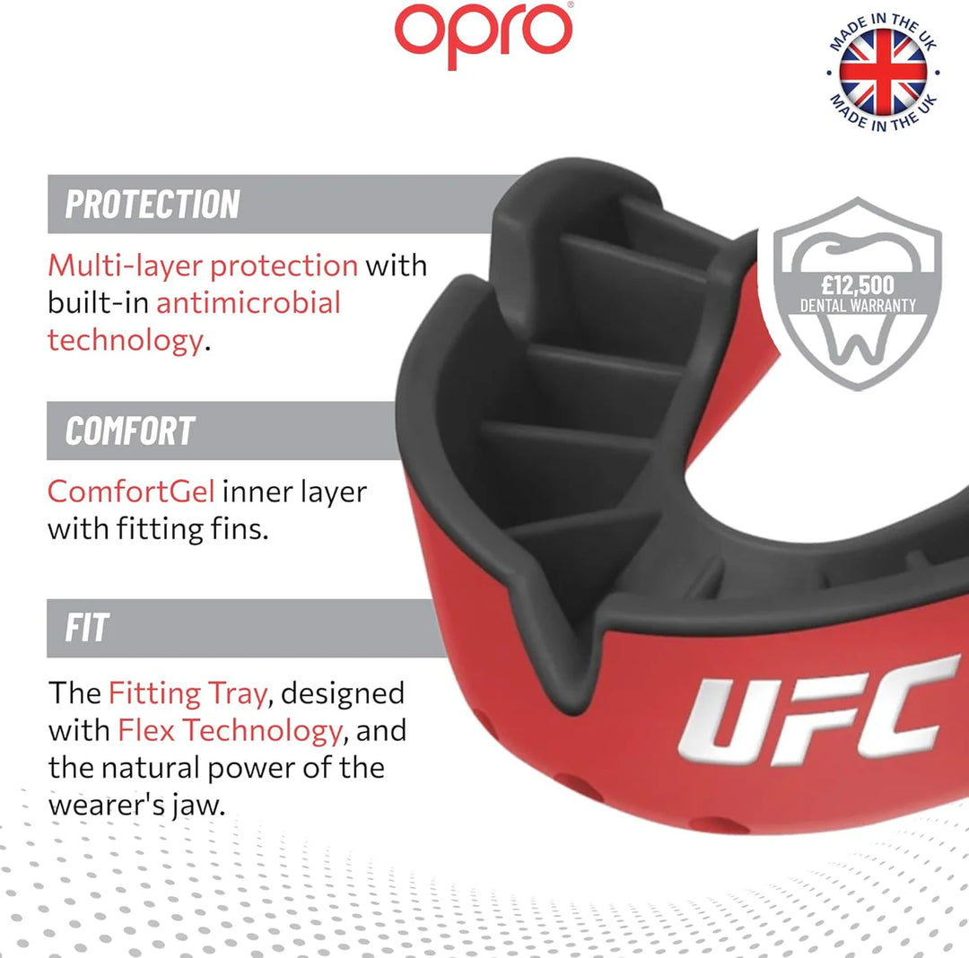 OPRO UFC Silver Level Mouthguard - Red/Black