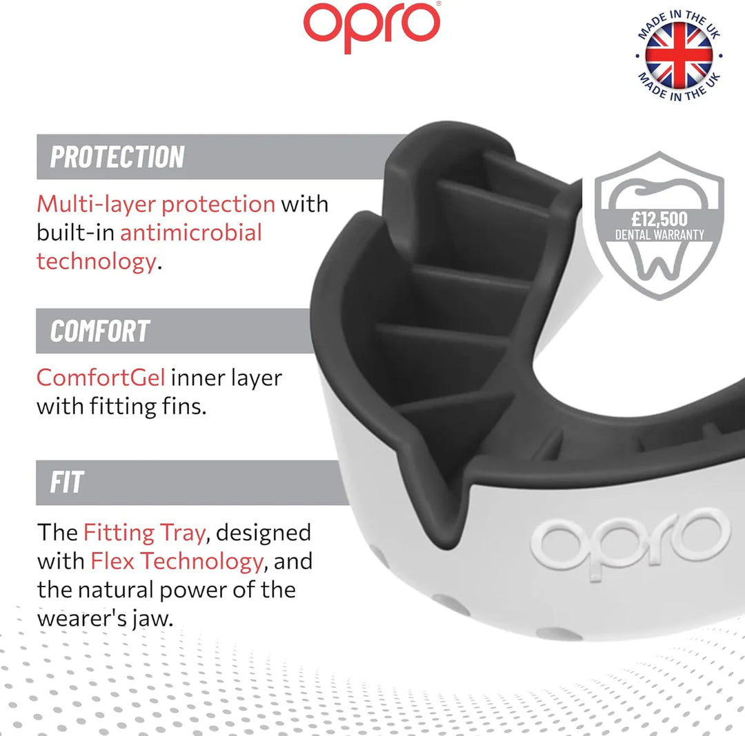 OPRO Silver Level Mouthguard - White/Black