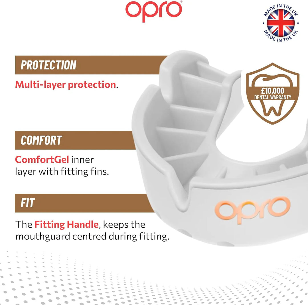 OPRO Bronze Level Mouthguard - White