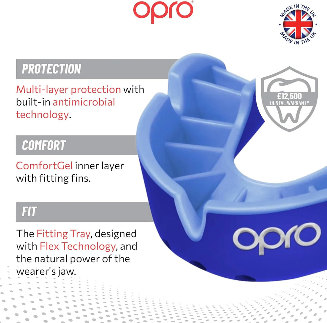 OPRO Silver Level Mouthguard - Dark Blue / Blue