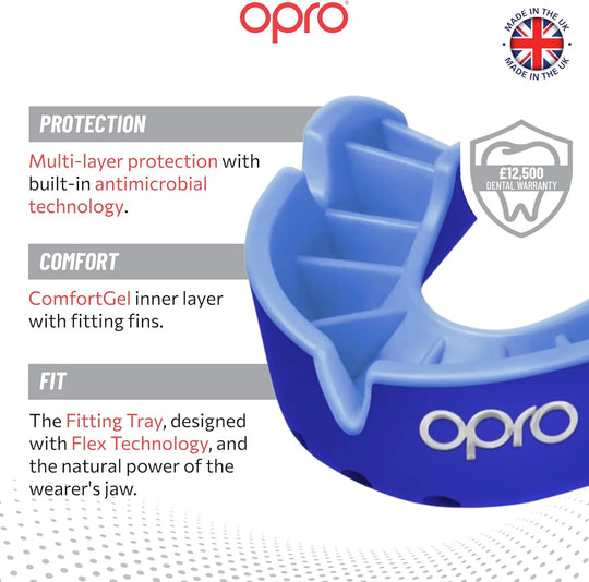 OPRO Silver Level Mouthguard - Dark Blue / Blue