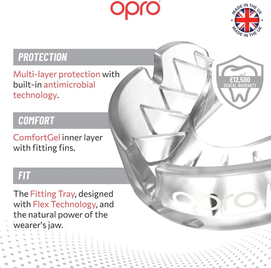 OPRO Silver Level Mouthguard - Clear