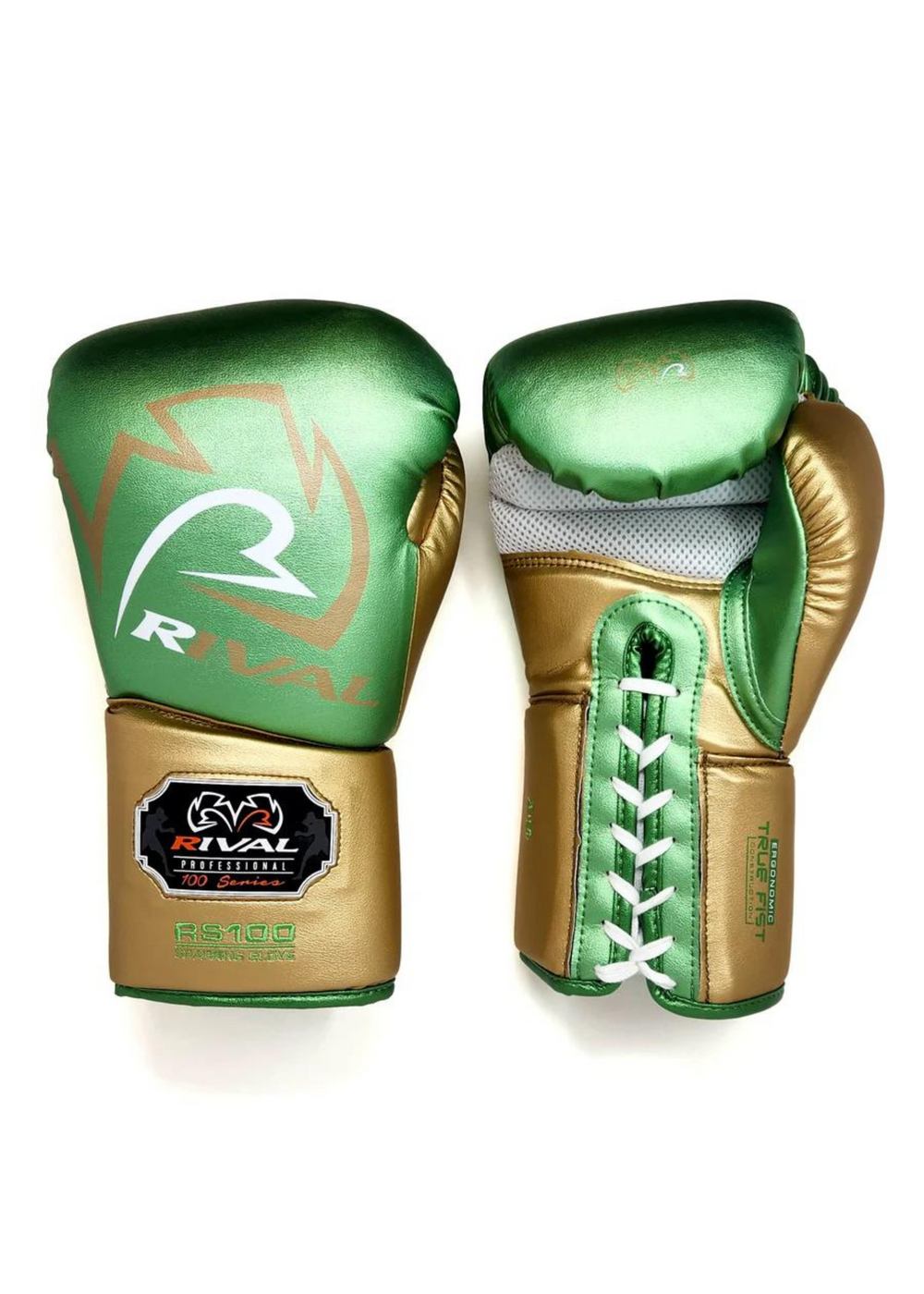 RIVAL RS100 PROFESSIONAL SPARRING GLOVES - Green/Gold