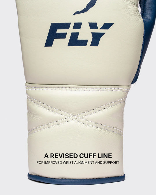 Fly Superlace 2 Lightning Boxing Gloves - White/Navy/Bone