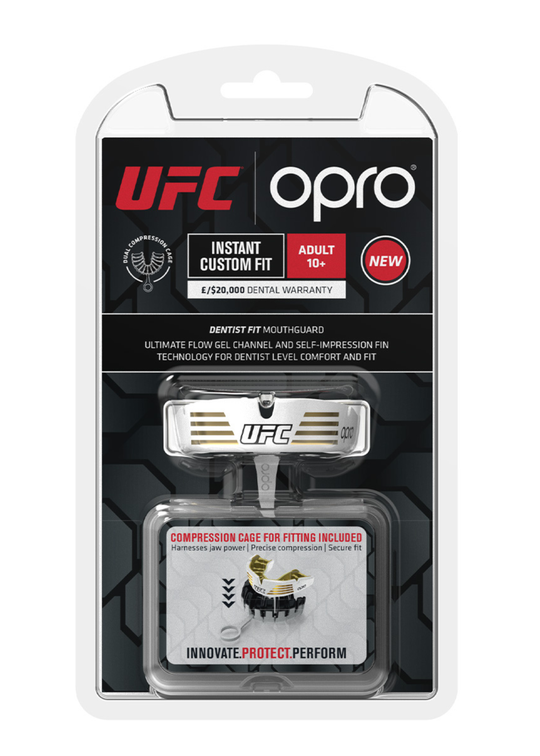 Instant Custom-Fit UFC Mouthguard - White/Gold