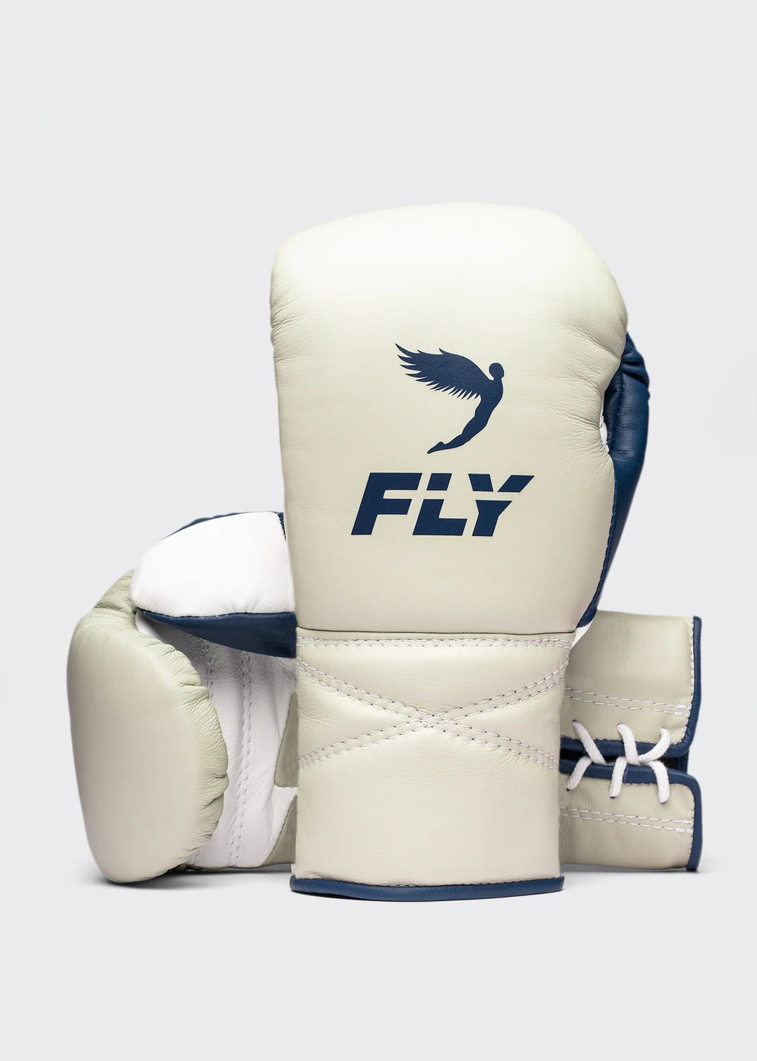 Fly Superlace 2 Lightning Boxing Gloves - White/Navy/Bone