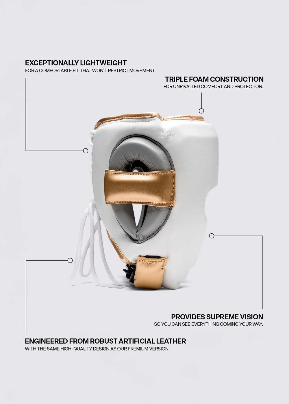 Fly Knight X Head guard - White/Grey/Gold