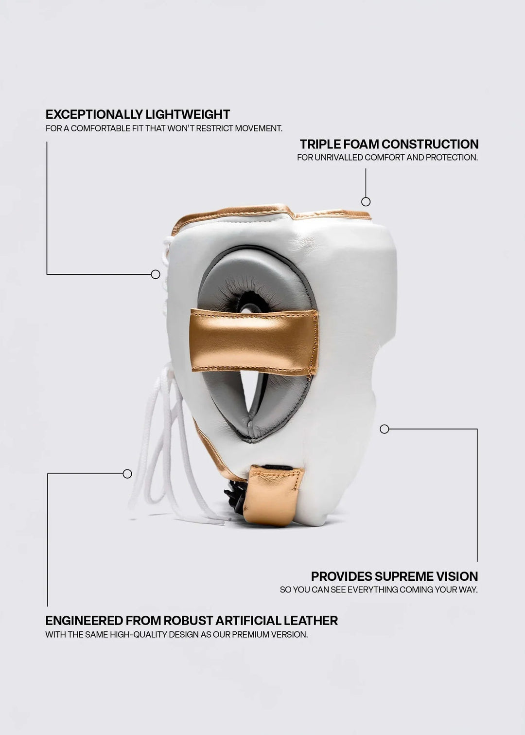 Fly Knight X Head guard - White/Grey/Gold