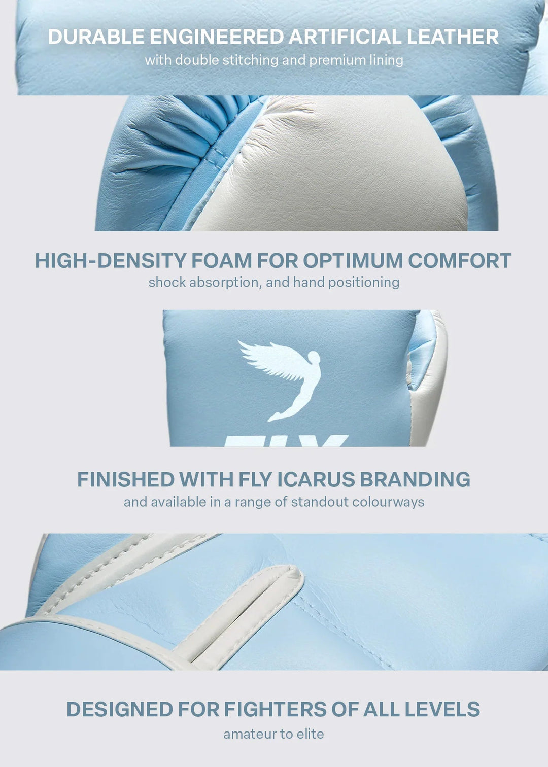 FLY Superloop Pro X 2 Boxing Gloves - Pale Blue